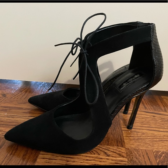 Top Shop Suede and faux croc stilettos - Picture 1 of 6